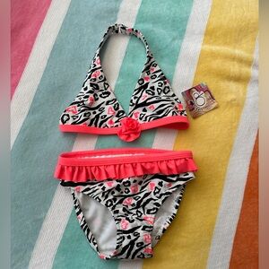 Little Girls Bright Zebra 🦓 print Op Bikini 👙 5T